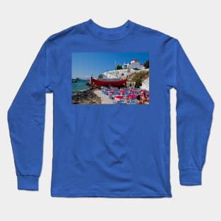 Greece. Mykonos island. Open-air taverna. Long Sleeve T-Shirt